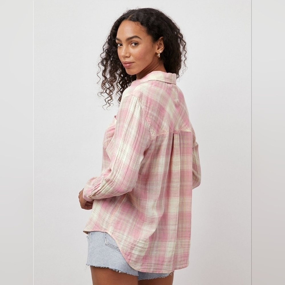 NWT Rails Organic Cotton Check Ellis Button Down … - image 3